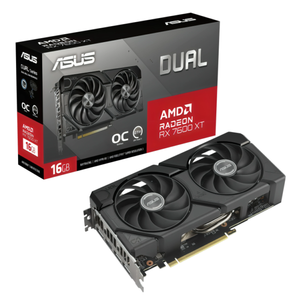 بطاقة جرافيك Rx 7600 XT 16GB Asus Dual - أداء استثنائي للألعاب بدقة 4K