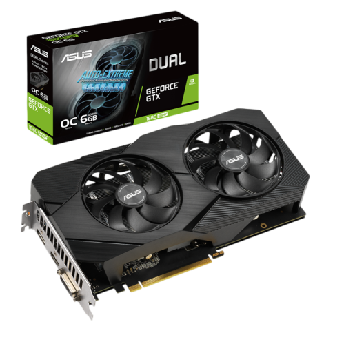 GTX 1660 Super 6GB من Asus Dual - بطاقة رسومات قوية للألعاب والتصميم الجرافيكي