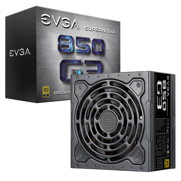 EVGA SuperNOVA 850 G3, 80 Plus GOLD 850W, Fully Modular, Eco Mode with New HDB Fan, 10 Year Warranty, Includes Power ON Self Tester, Compact 150mm Size, Power Supply 220-G3-0850-X2 (EU)