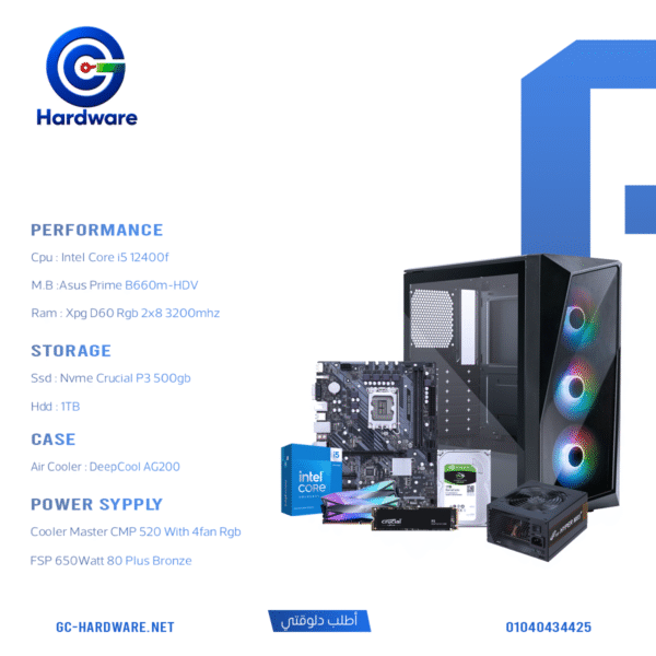 Intel Core i5-12400F 16GB RAM 500GB SSD Desktop PC Build