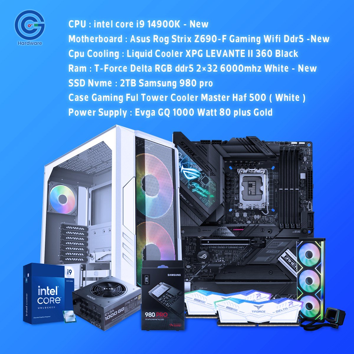 وحش الأداء 2025- i9-14900K – ASUS ROG Strix Z690-F DDR5 WiFi – 64GB RAM – جاهز لـ 4K Gaming و رندر احترافي!
