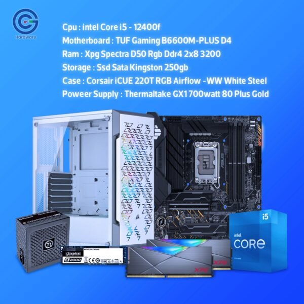 قوة الأداء المتوازن مع لمسة أناقة: تجميعة Intel Core i5-12400F مع TUF Gaming B660M-PLUS D4 و16GB RAM – مثالية للجيمنج والاستخدام اليومي!