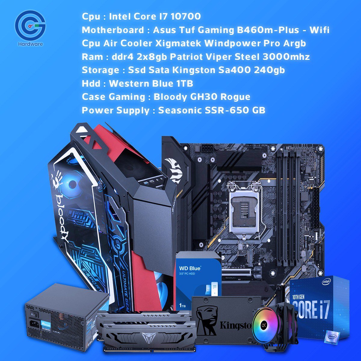 جهاز مناسب للجيمر و اقوي الالعاب و للمهندسين في اعمال الجرافيك و الذكاء الاصطناعي intel Core i7 10700 – ASUS TUF Gaming B460M-Plus WiFi