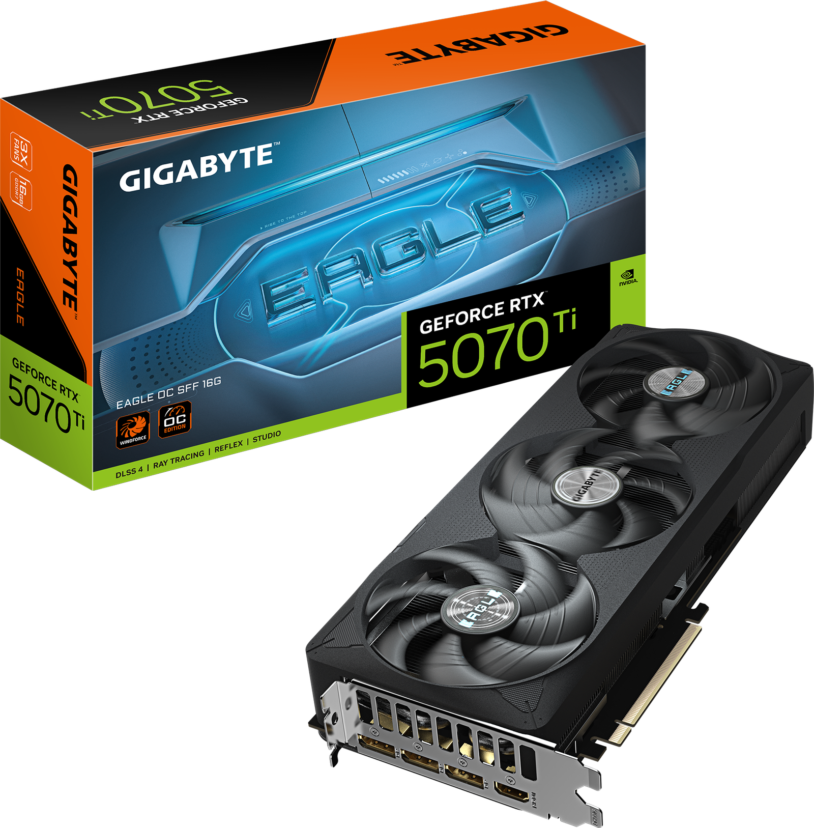 Graphic Card Nvidia Geforce Rtx 5070 Ti 16gb Ddr7 Gigabyte Eagle OC Black Edition Triple Fan -New