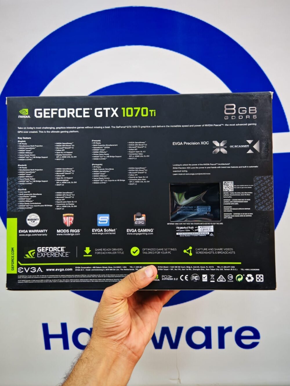Graphic Card Nvidia Geforce Gtx 1070 Ti 8gb Ddr5 Evga Ftw2 ICX Gaming Dual fan Black