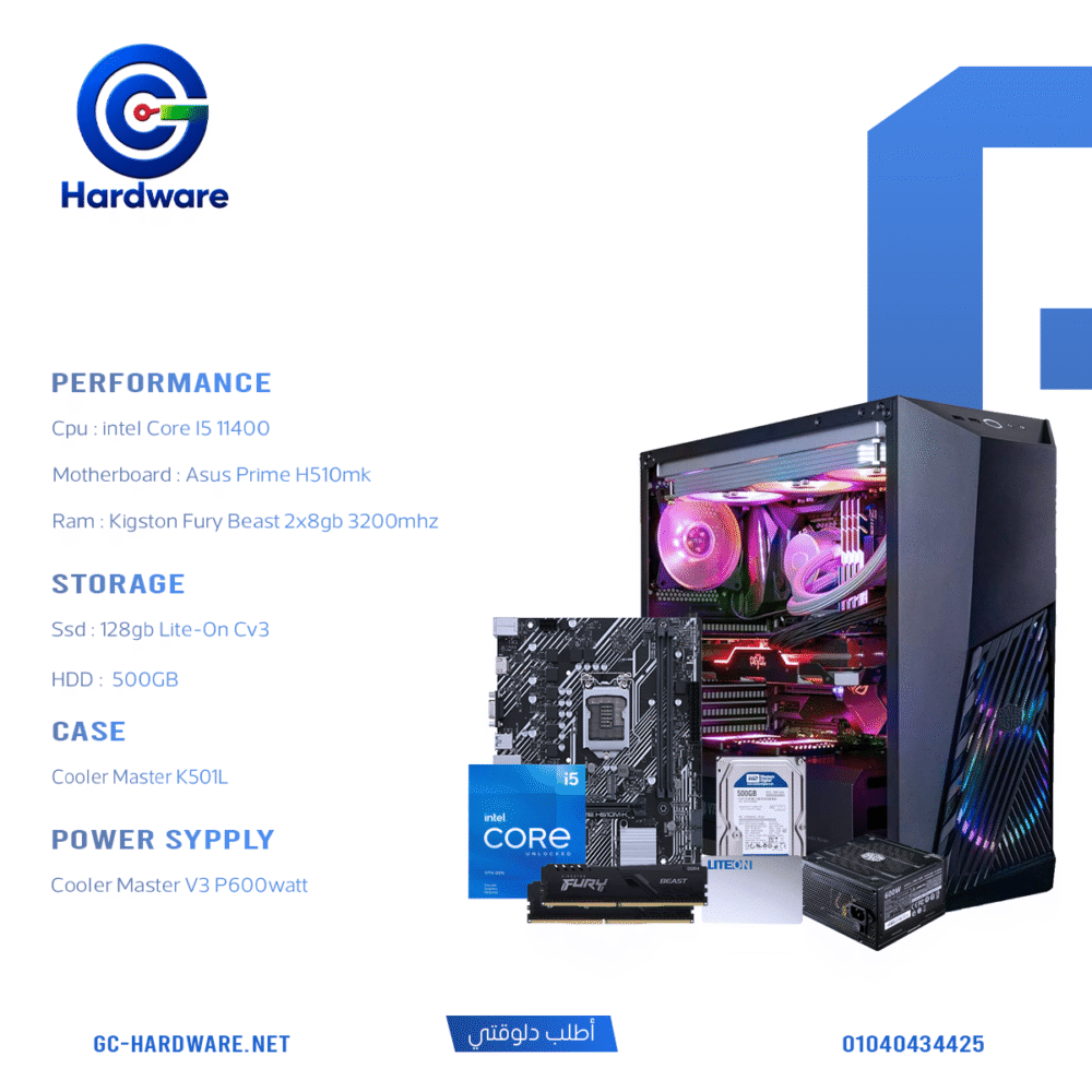 Intel Core i5-11400 16GB RAM 128GB SSD Desktop PC Build