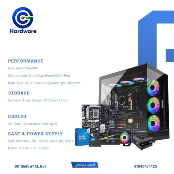 Intel Core i5-14400F 16GB RAM 240GB SSD Desktop PC Build
