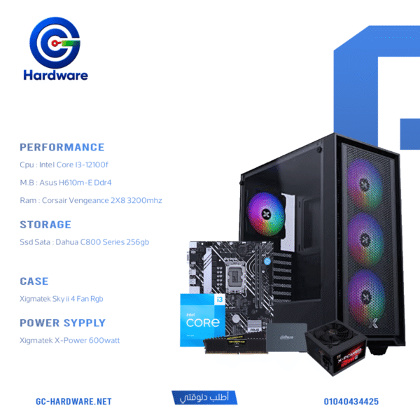 Intel Core i3 12100F 16GB RAM 256GB SSD Desktop PC Build
