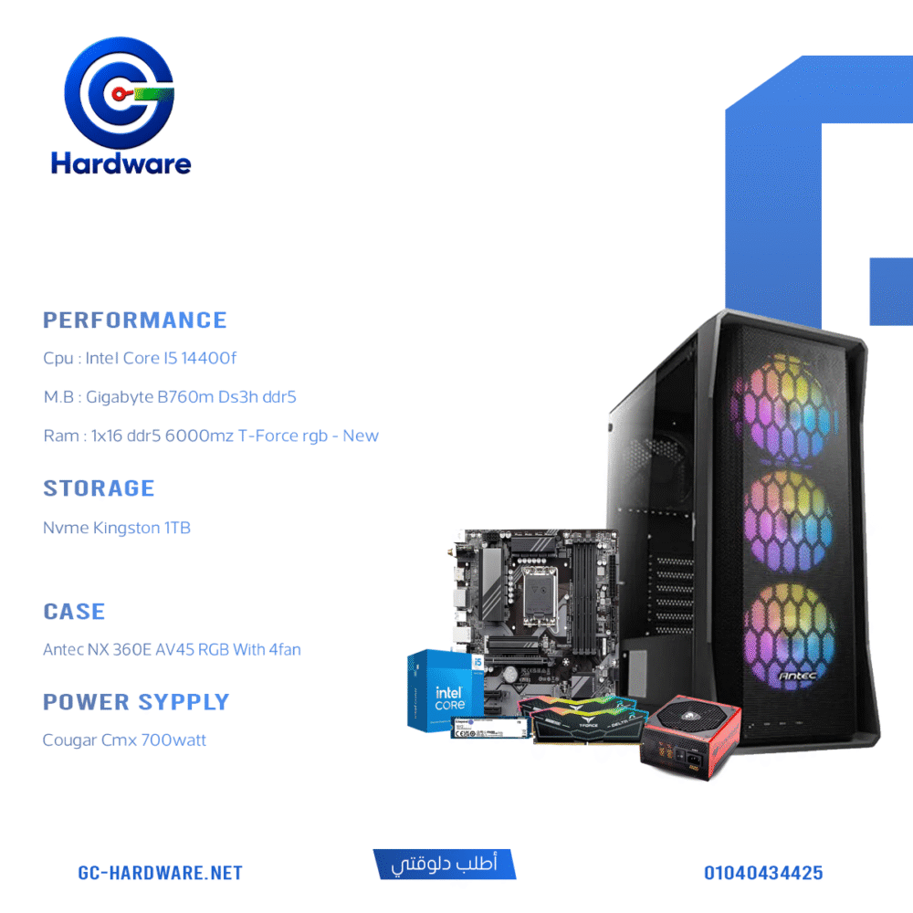 Intel Core i5 14400F 16GB RAM 1TB SSD Desktop PC Build