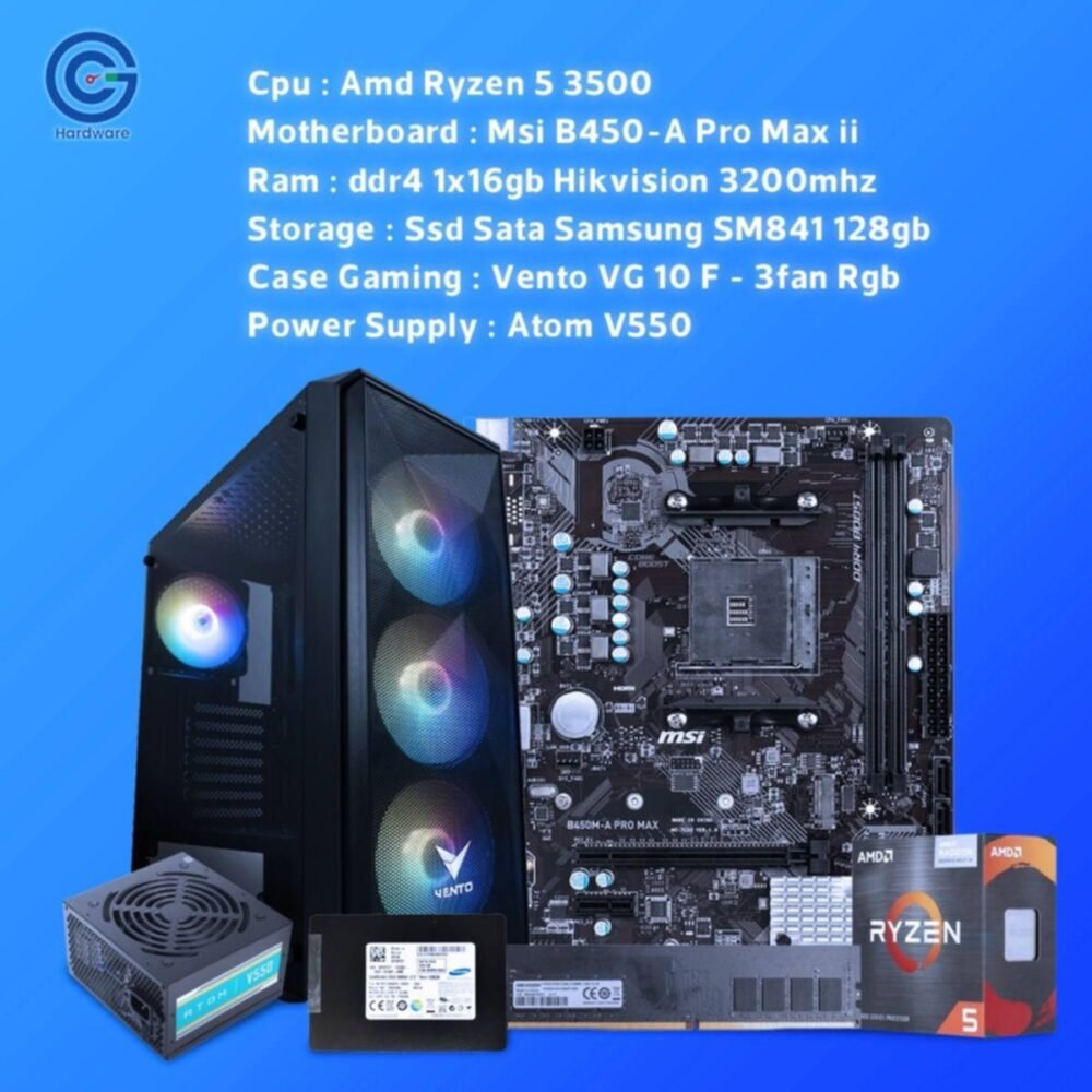 AMD Ryzen 5-3500 16GB RAM 128GB SSD Desktop PC Build