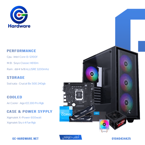 Intel Core i3-12100F 16GB RAM 240GB SSD Desktop PC Build