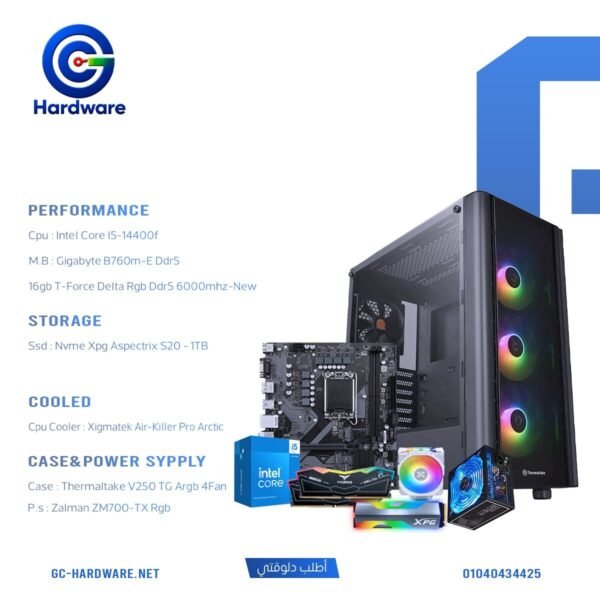 Intel Core i5 14400F 16GB DDR5 NVMe SSD Desktop PC Build