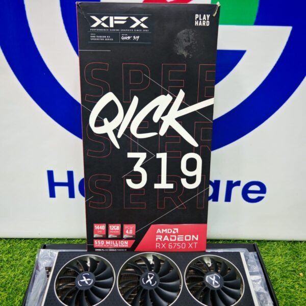 XFX AMD Radeon RX 6750 XT 12GB GDDR6 Speedster QICK 319 Triple Fan Graphics Card With Original Box