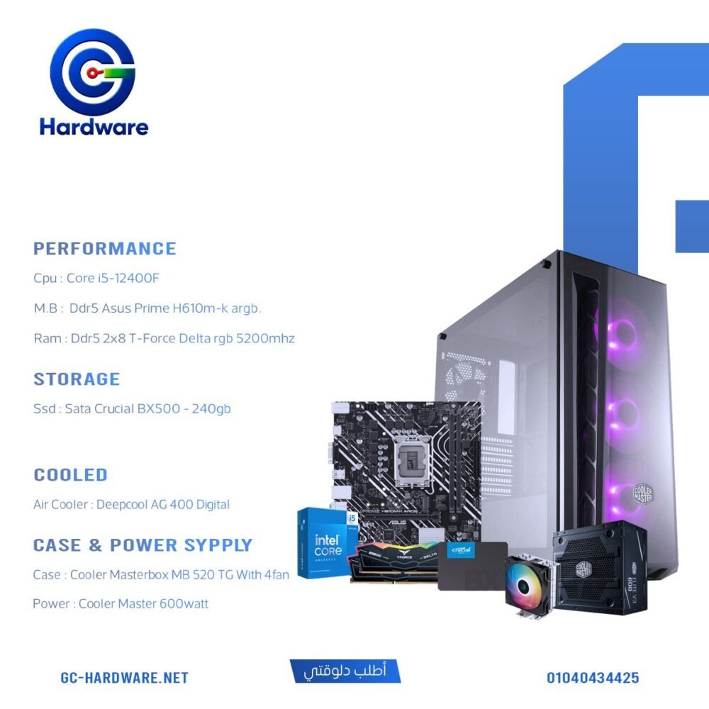 Intel Core i5-12400F 16GB RAM 240GB SSD H610 Desktop PC Build